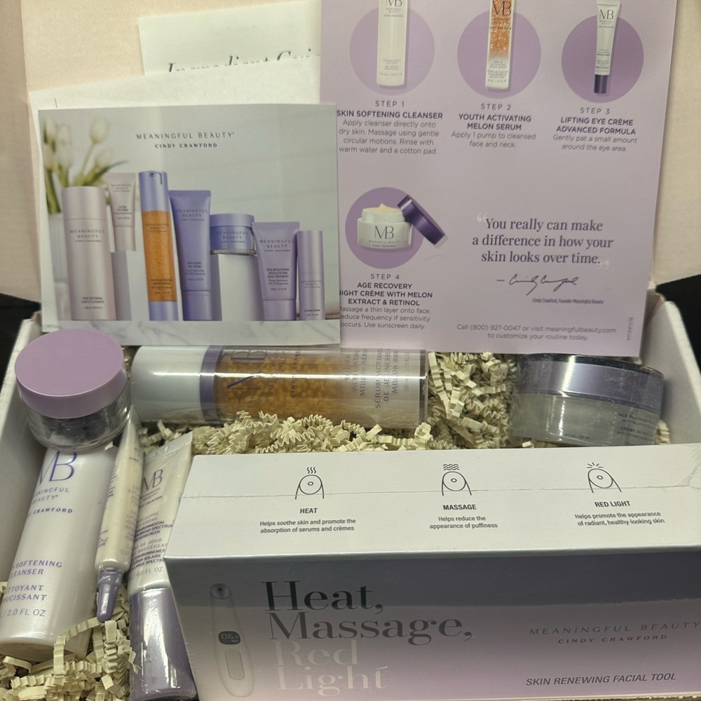 Meaningful Beauty Skincare Set with Purple and White Accents